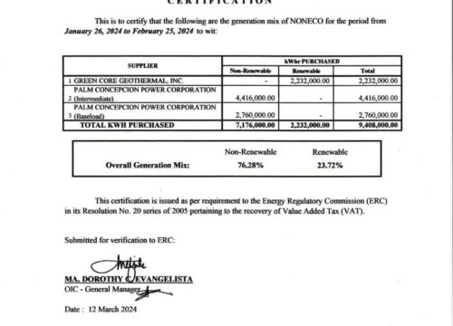 NONECO Generation Mix February 2024